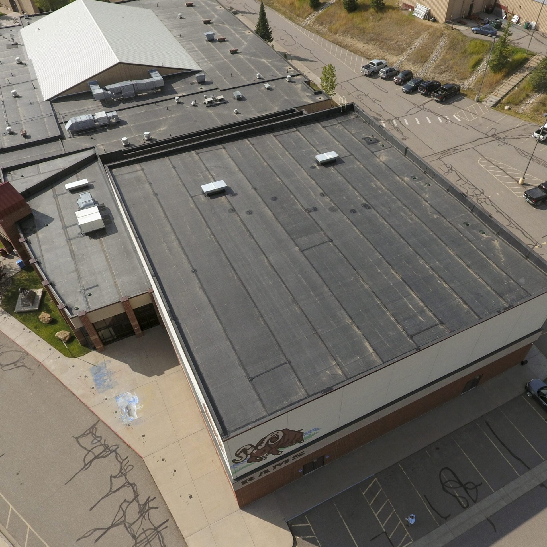 Image shot at Soroco High School, Oak Creek, Colorado, September 18, 2020, Completed Drone Shots, Jeffrey Parr/Supreme Roofing