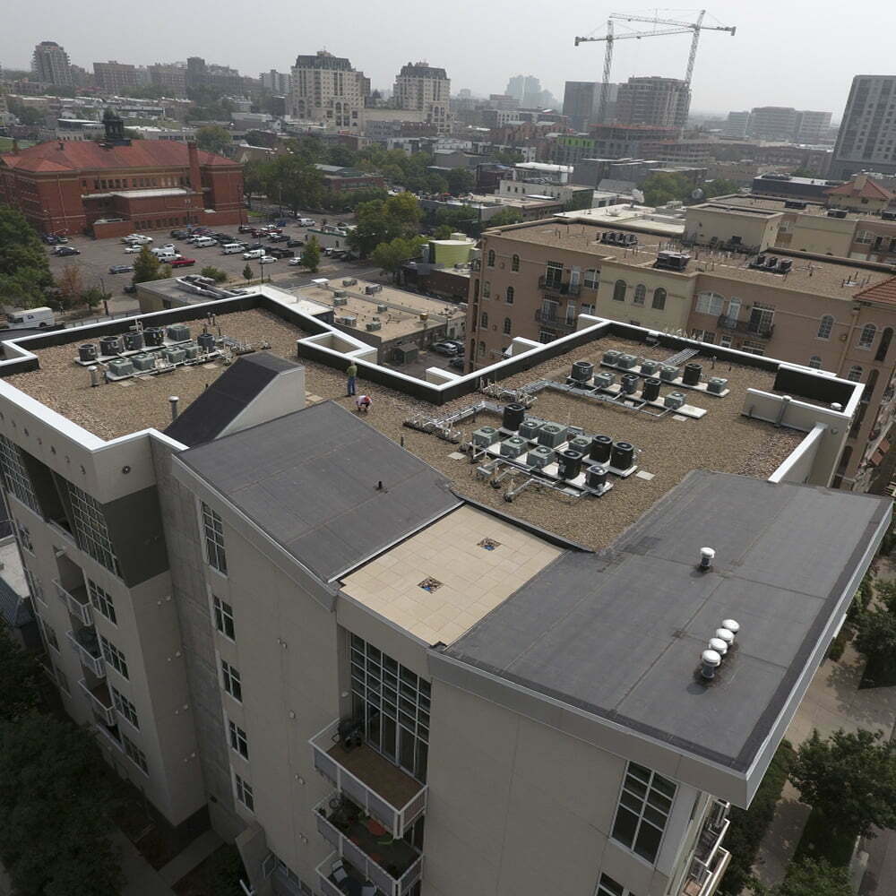 Image shot at Century Lofts, Completed Drone Shots, Denver, Colorado, September 21, 2020, Jeffrey Parr/Supreme Roofing