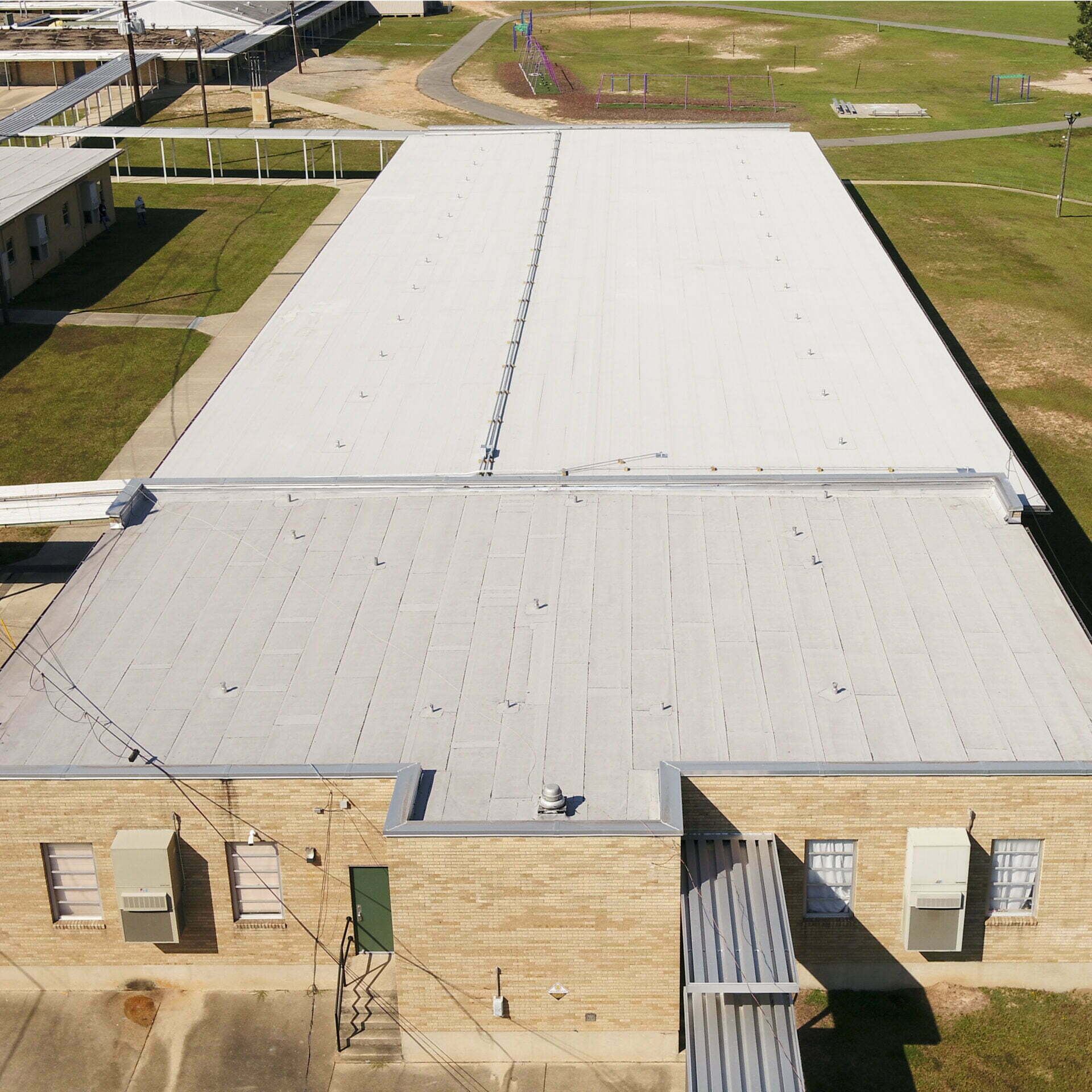 Image shot at Washington Middle School, Completed Drone Shots, El Dorado, Arkansas, October 8, 2021, Jeffrey Parr/Supreme Roofing