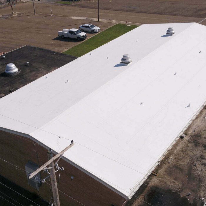 Image shot at Barton Junior High, Completed Drone Shots, El Dorado, Arkansas, October 8, 2021, Jeffrey Parr/Supreme Roofing