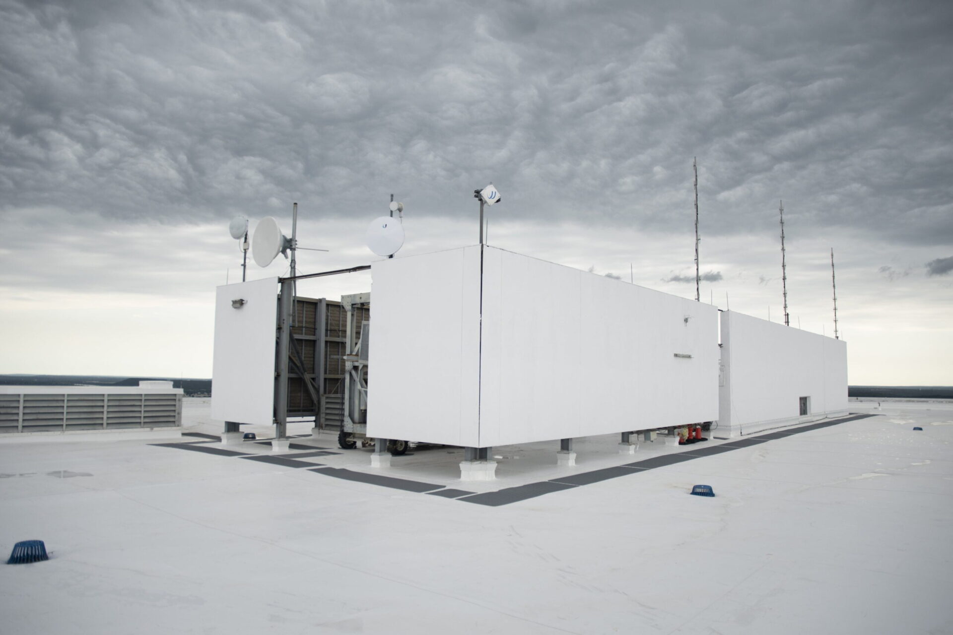 New white commercial roof.